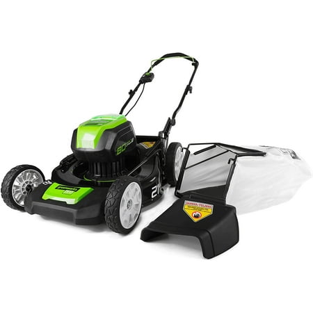 Greenworks 21" 80 Volt Battery Powered Push Walk-Behind Mower with Electric Start