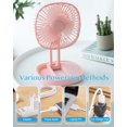 thumbnail image 4 of Ventilador de viaje portátil de 7 pulgadas, 10000 mAh, funciona con pilas, ventilador de escritorio, 3 velocidades, ventilador de mesa plegable, silencioso, rotación de 185 °, ventilador personal con JFHHH pequeña, 4 of 5