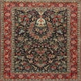 thumbnail image 1 of Ahgly Company Machine Washable Indoor Square Traditional Dark Almond Brown Area Rugs, 5' Square, 1 of 7