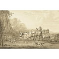 thumbnail image 2 of Jacob van Strij 14x11 Gold Ornate Wood Frame and Double Matted Museum Art Print Titled - Shepherd and Herderin with Cattle and Sheep at a Pool (1766 - 1815), 2 of 4