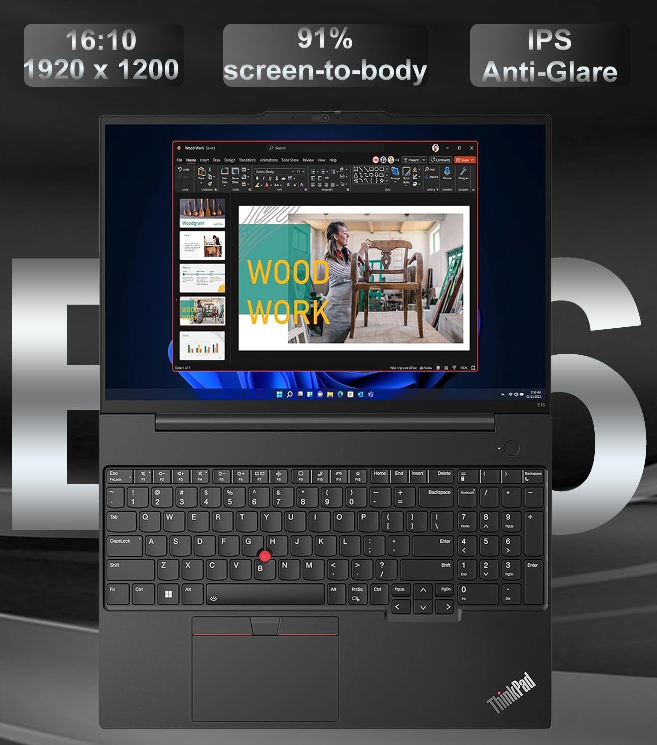 Lenovo ThinkPad E16 G2 Business: 16" FHD+, AMD Ryzen 7 7735HS, 32GB DDR5, 1TB SSD, Wi-Fi 6E, Windows 11 Pro
