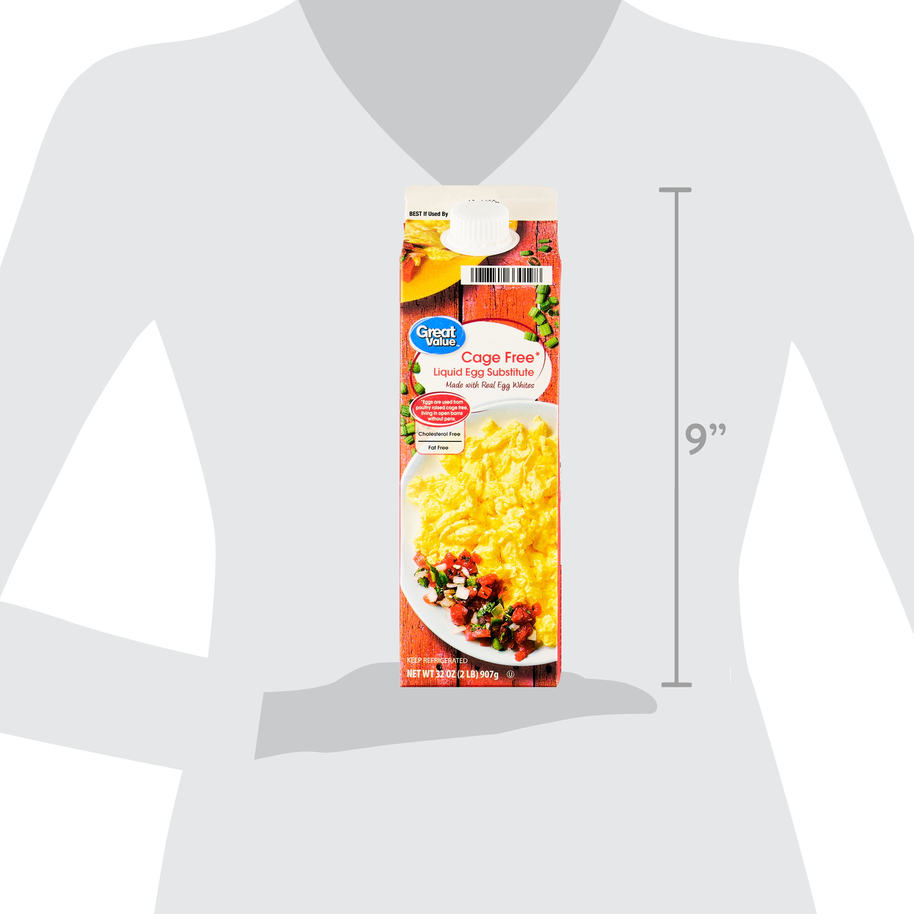 Great Value Cage-Free Liquid Egg Substitute, 32 oz Carton