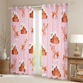 thumbnail image 2 of Manfei Cute Christmas Deer Blackout Curtains Set of 2 (52x84 Each) for Kids Children, Gingerbread House Window Curtains, Girls Pink Brown Curtains and Drapes, Luxury Room Decor, 2 of 6