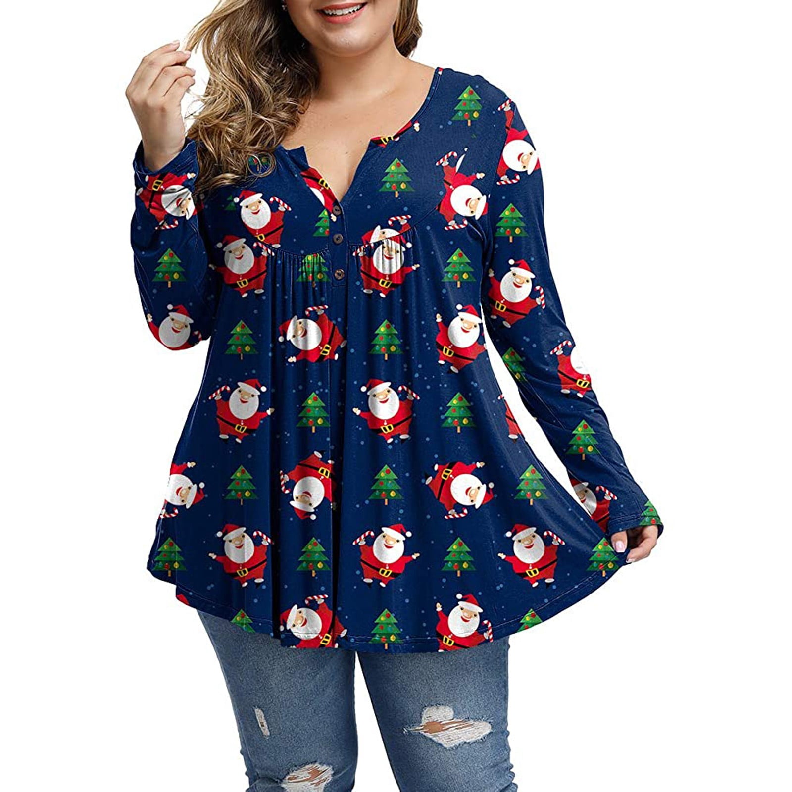 Long Sleeve Cute Print Shirts Pleated 