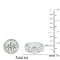 thumbnail image 4 of Dazzlingrock Collection Round White Diamond Flower Cluster Style Wedding Ring Set for Women (0.25 ctw, Color I-J, Clarity I2-I3) in 925 Sterling Silver, Size 9, 4 of 5
