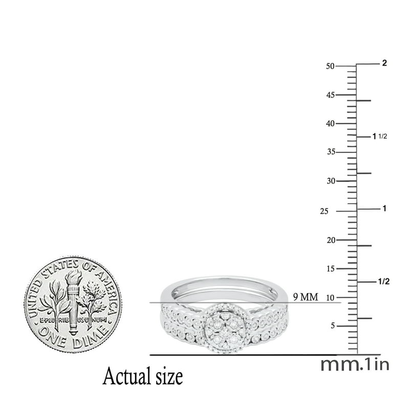 LADIES BRIDAL SET 0.25CT ROUND DIAMOND STERLING SILVER WHITE LADIES BRIDAL SET 0.25CT ROUND DIAMOND STERLING SILVER WHITE