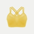 thumbnail image 4 of Hontri Women's Solid Color Underwire Bra - Large Size Hollow Sports Yellow S, 4 of 8