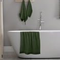 thumbnail image 5 of GLAMBURG Ultra Soft 3 Pack Cotton Towel Set, Contains a Bath Towel 28x55 inch, a Hand Towel 16x24 inch & a Wash Coth 12x12 inch, Ideal Everyday use, Compact & Lightweight - Olive Green, 5 of 6