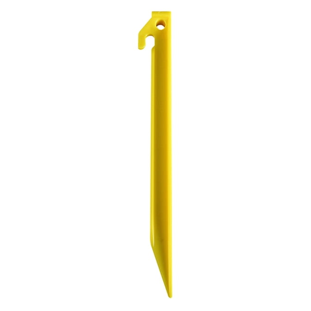10 unidades de clavos de plástico para tiendas de campaña de 9,06 pulgadas, clavos fijos para suelo de playa, resistentes al viento, de color amarillo