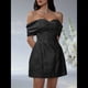 thumbnail image 5 of Vestidos de Cóctel Cortos de Satén para Adolescentes, con Hombros Descubiertos, para el Regreso A Casa y para Fiestas 2025. Negro L, 5 of 8