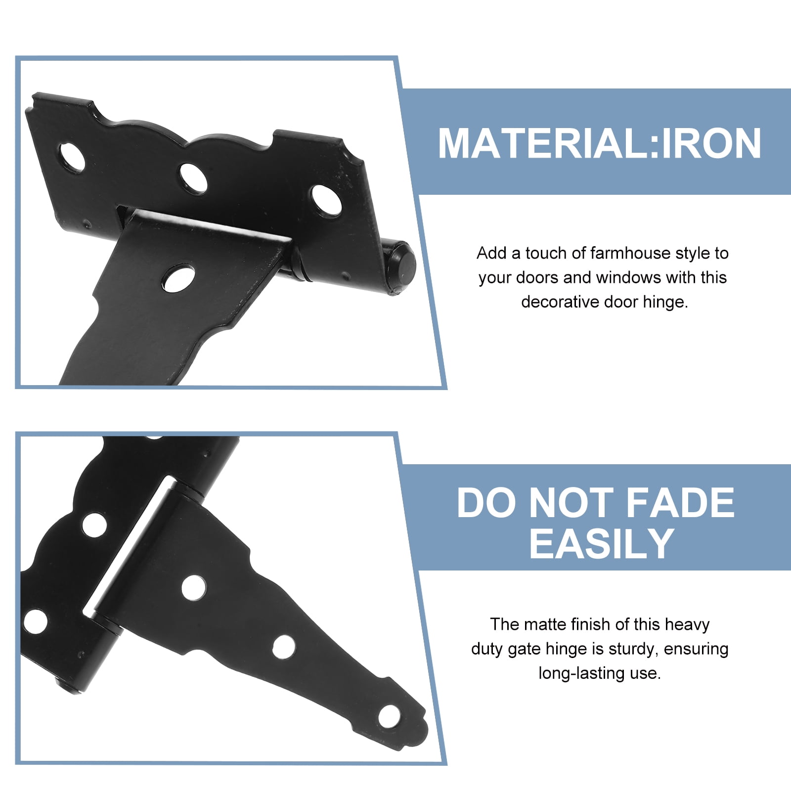 Shisuyan Outdoor Gate Hinges Black Iron 2Pcs 4 Inch - Walmart.ca