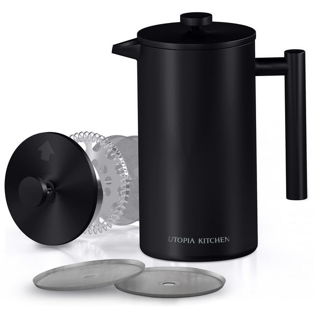 Cafetera de prensa francesa Utopia Kitchen, 1500 ml, acero inoxidable