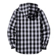 thumbnail image 6 of hoksml Men's Hooded Plaid Shirt Jacket Full Zip Up Long Sleeve Hoodie Shacket for Fall Winter Daily Outdoor Work Comfort, 6 of 6