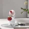 thumbnail image 3 of Abbracc 2x Bunny Figurine Red Nose Rabbit Statue For Home Easter Decor, 3 of 9