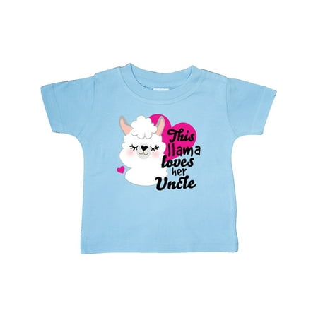 

Inktastic Valentines Day This Llama Loves Her Uncle Gift Baby Girl T-Shirt