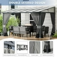 thumbnail image 4 of ASJMR 10x24FT Wall Mounted Gazebo with Polycarbonate Roof,Metal Frame Lean to Gazebo with Double Curtains for Garden Lawn Backyard Deck,Gray, 4 of 7