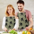 thumbnail image 3 of Green Bigfoot Pattern Apron-Garden Aprons for Women with Pockets-Cotton Linen Waterproof Kitchen Cooking Gardening Aprons Adjustable for Kitchen,Cooking,BBQ and Salon 33x27 Inch, 3 of 7