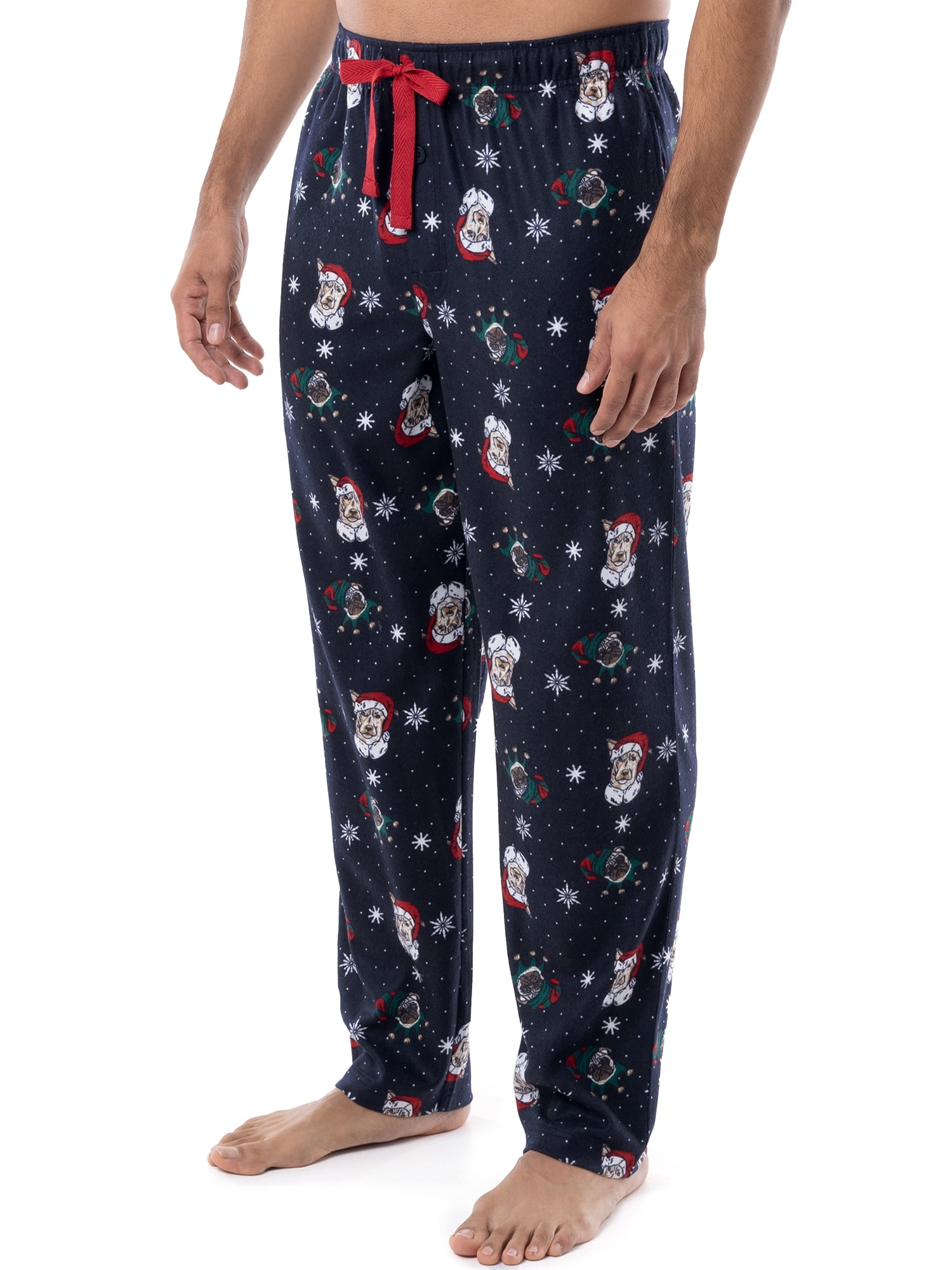 Fruit of the Loom Men's Holiday and Plaid Print Soft Microfleece Pajama Pant 2-Pack Bundle