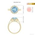 thumbnail image 4 of ANGARA Natural 2.3 ct Aquamarine Scalloped Halo Ring in 14K Yellow Gold for Women (Size-9mm) | March Birthstone, Birthday, Anniversary, Jewelry Gift for Women | Natural Aquamarine Ring, 4 of 8