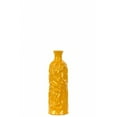 thumbnail image 1 of Urban Trends Collection 24458 Ceramic Round Cylindrical Vase With Neck & Wrinkled Sides- Small - Yellow, 1 of 2