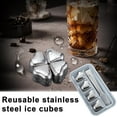 thumbnail image 7 of PONPRNGY Stainless Steel Ice Cubes, 4-PCS Reusable Whiskey Stones, Chilling Stones for Wine with Non-Slip Ice Tongs & Freezer Storage Tray, 7 of 7
