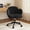 Black, variant on Romorgniz Vanity Chair with Back & Wheels Upholstered Desk Chair Height Adjustable Teddy Velvet Computer Task Chairs for Home Office, Pink