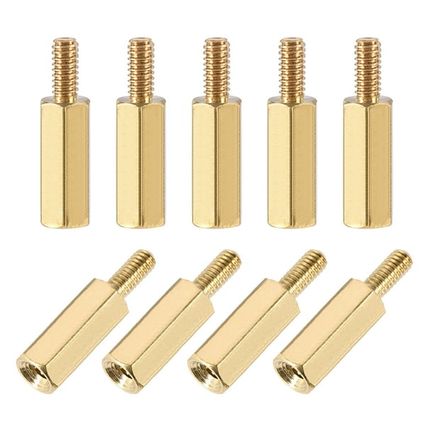 M2.5 x 13 mm + 6 mm Male to Female Hex Brass Spacer Standoff 20pcs