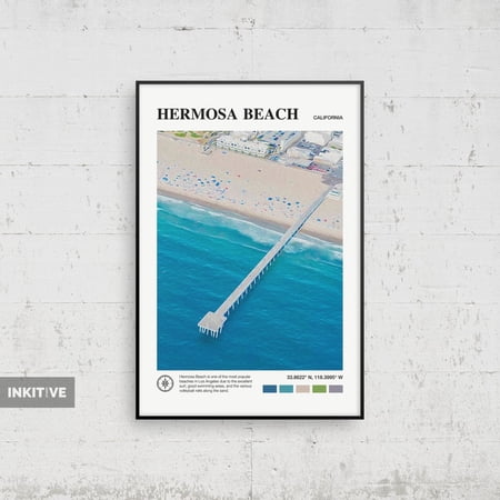 POSTER Painted Travel Poster - Hermosa Beach Painting, Hermosa Beach Print, Havana Wall Art, Hermosa Photo Art, Hermosa Decor, California Poster-UNFRAMED