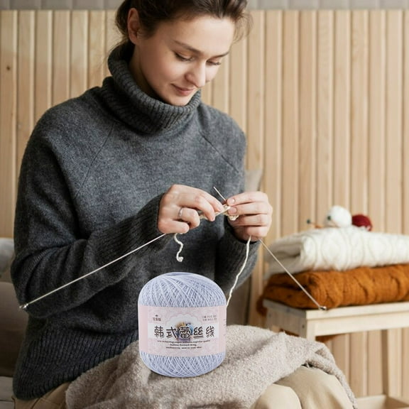 Hwkond Knitting Yarn Up to 50% off Lace Thread DIY Woven Mercerized kid Fine Thread Crochet Yarn,(Light Gray)