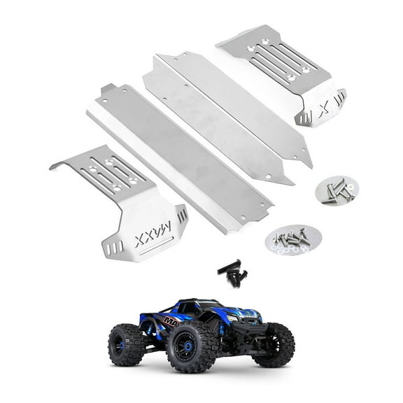 Stainless Steel Extended Chassis Armor Skid Plate Guard for TRAXXAS 1/10 Maxx with WideMaxx (89086-4) – Heavy-Duty Protective Upgrade