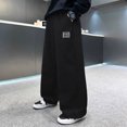 thumbnail image 2 of KAOOCXU Simple Trousers For Boy Printing Medium And Large Age Child Casual Sweatpants Wide Leg Pants Skin Friendly Hip Hop Streetwear, 2 of 7