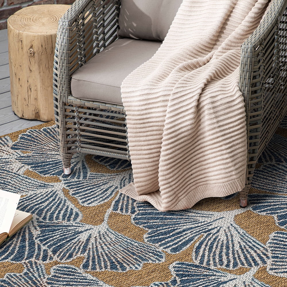 Mohawk Home Jade Butterfly Outdoor Area Rug, Navy, 5' 3" x 7' 6"