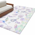 thumbnail image 2 of Area Rug 48×72in, Ocean Seahorse Conch Shell Floor Carpet Living Room Rug, Underwater World Mermaid Scale Gradient Non-Slip Welcome Mat Indoor Rugs for Bedroom Dining Room, 2 of 9