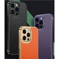 thumbnail image 3 of Phone Case for Iphone 14 15 plus pro max Cross grain genuine leather phone case, 3 of 3