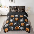 thumbnail image 2 of Manfei Halloween Pumpkin Bedding Comforter Set 7pcs,Stars Print King Bedding Sets,Orange Silver Black Bed Sheets,Super Cozy Room Decorative Reversible, 2 of 7