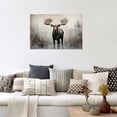 thumbnail image 2 of ZHONGYUTONG Large Moose Wall Art Wildlife Canvas Pictures Rustic Forest Wilderness Animal Painting Elmer Moose Artwork for Home Cabin Wall Decor Frame (24.00" x 36.00"), 2 of 6