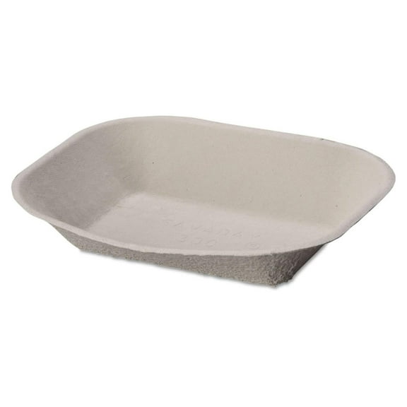 10405CT Savaday Molded Fiber Food Tray 9 x 7 Beige 250/Bag 500/Carton