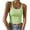 Light Green, variant on Women's Round Neck Slim Fit Sleeveless T-Shirt, Casual Solid Color Layering Top for Summer Basics,Light Green XS
