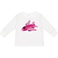 thumbnail image 3 of Inktastic Girls Pink Airplane Pilot Girls Long Sleeve Toddler T-Shirt, 3 of 5