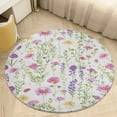 thumbnail image 4 of Floral Colorful Flower Washable Round Rug -Circle Area Rugs for Nursery Bedroom, Vintage Non Slip Non Shedding Low Pile Carpet for Living Room Coffee Table Entryway, 4 of 6