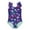 Purple, variant on Toimothcn Girl's Bathing Suit Ruffled Sleeve Cute Cartoon Dinosaur Printed One Piece Bathing Suit Quickly Dry Cover Up Swimwear 2-3 Years