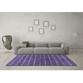 thumbnail image 3 of Ahgly Company Machine Washable Indoor Rectangle Checkered Blue Modern Area Rugs, 5' x 8', 3 of 4
