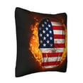 thumbnail image 2 of ZICANCN American Flag Flame Skull Throw Pillow Covers, Bed Couch Sofa Knit Decorative Pillow Covers for Living Room Farmhouse, 26"x26", 2 of 8