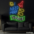 thumbnail image 3 of Craftnamesign I Need More Space Neon Sign, Spaceman LED Sign, Gift For Son, 3 of 4
