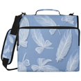 thumbnail image 2 of Zipper Binder with Shoulder Strap 2 inch 3 Ring Waterproof File Folder Organizer Bag 500 Sheet Exquisite White Feathers, 2 of 8