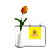 thumbnail image 1 of Comida tailandesa para celebrar su cumpleaños. Tarjeta de jarrón artificial de tulipanes, 1 of 3
