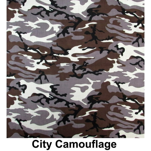 City Camouflage Design Print Cotton Bandana (22 inches x 22 inches)