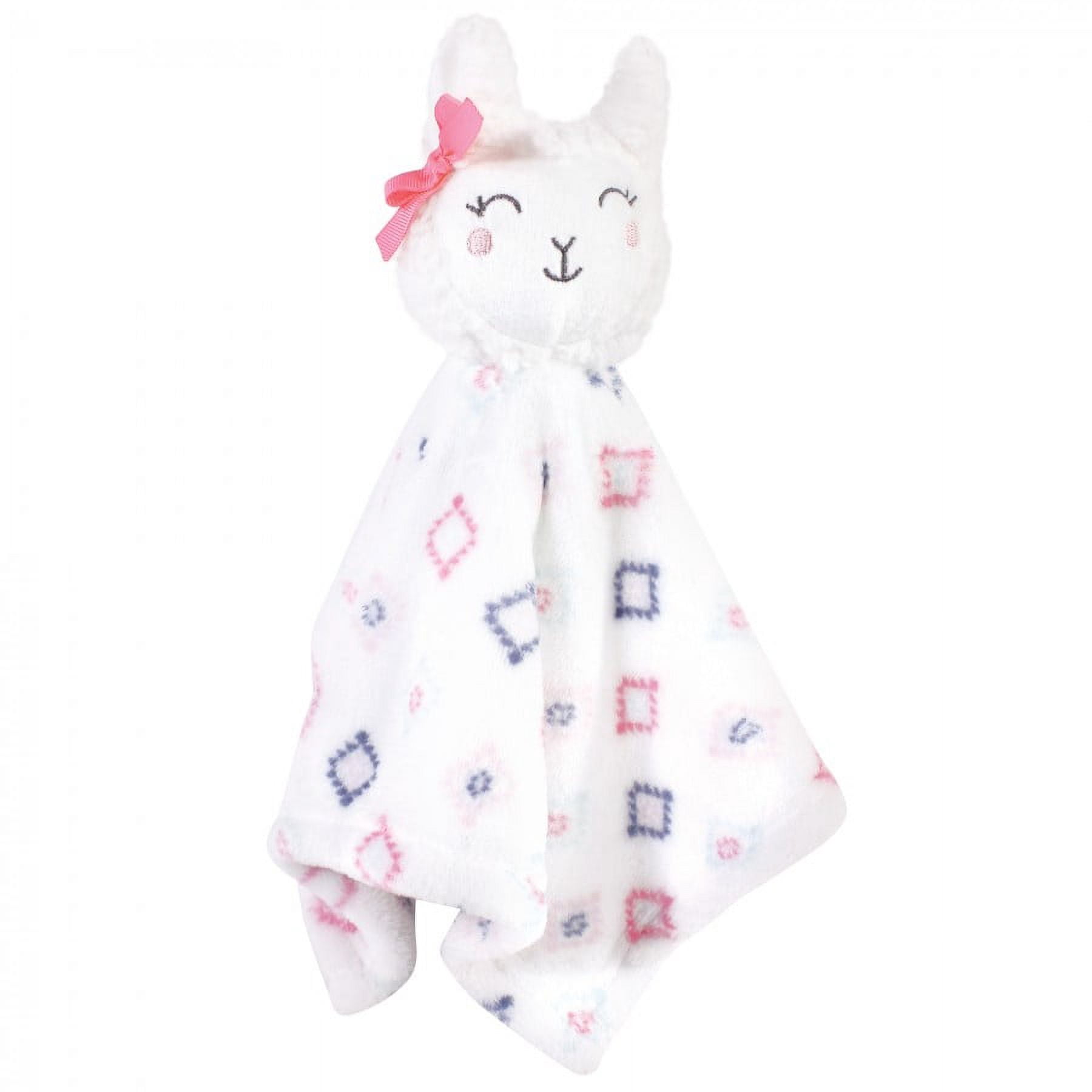 Hudson Baby Infant Girl Animal Face Security Blanket, Llama, One Size