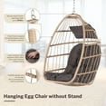 thumbnail image 6 of Egg Chair with Hanging Chains, Wicker Swing Chair, Patio Hammock Chair with Soft Cushion, Indoor Outdoor Balcony Bedroom Basket Hanging Lounge Chair, 360 lbs Weight Capacity, Dark Gray, 6 of 10