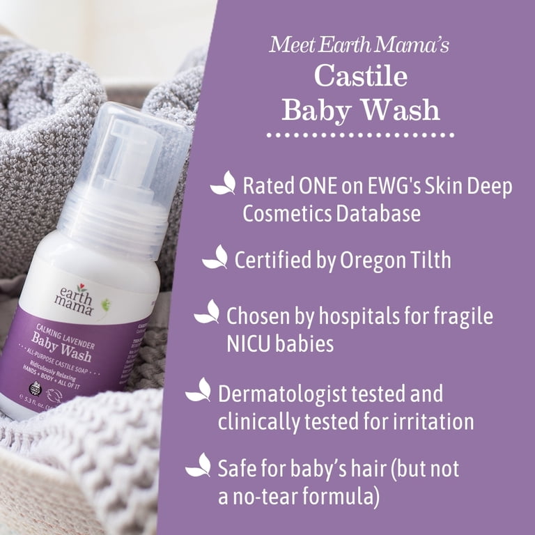 Earth Mama Organics Castile Soap Baby Wash for Sensitive Skin